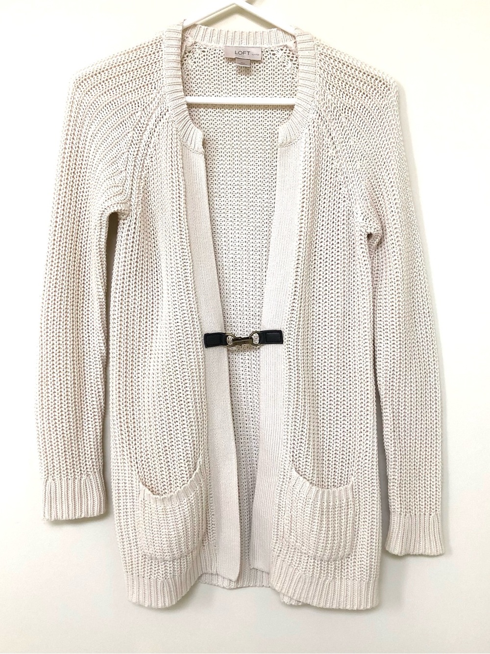 Cotton Chunky Knit Cardigan by Ann Taylor for Loft - Size: XSP